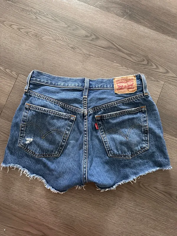 Levi’s 501 Distressed Denim Shorts - Image 2