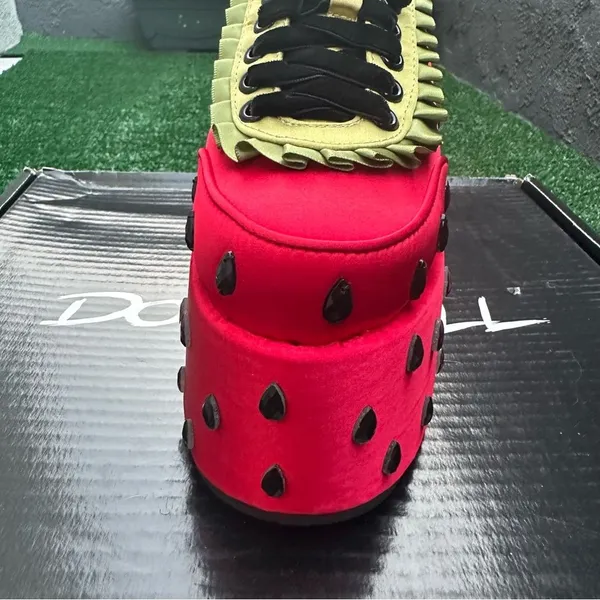womens size 6 Strawberry shortcake X dolls kill Watermelon Platform Sneakers - Image 4
