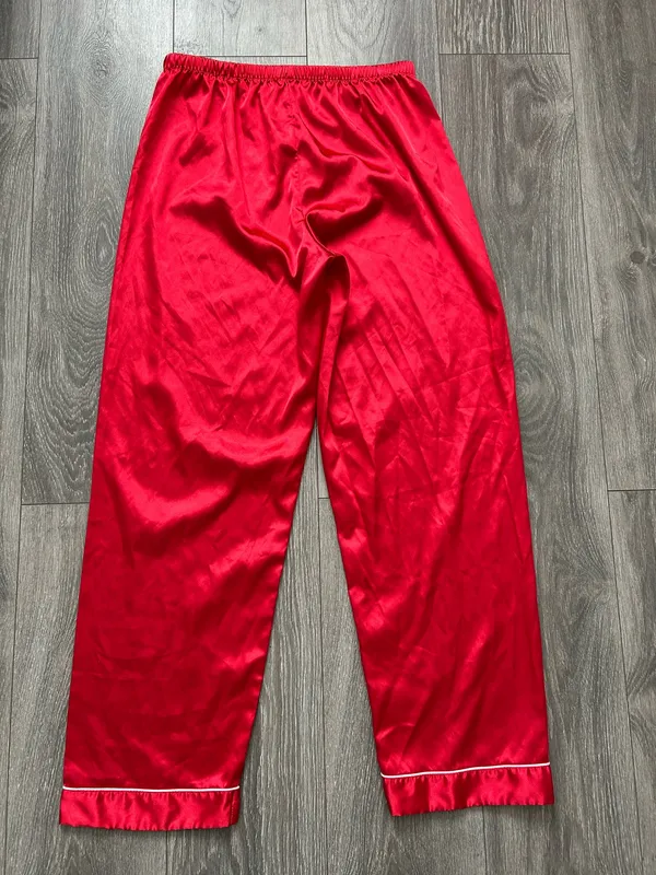 Red Sleepwear Pants Valentines Loungewear Size Medium - Image 2