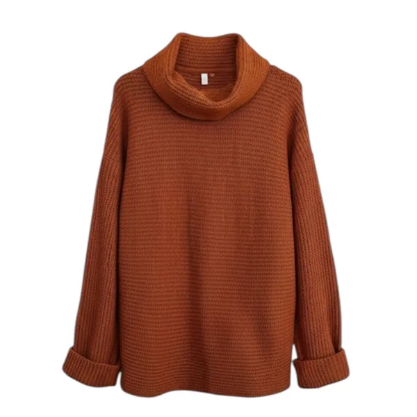 Pilcro Cowl Neck Sweater Burnt Orange Ginger‎ Knit Womens M - Image 3