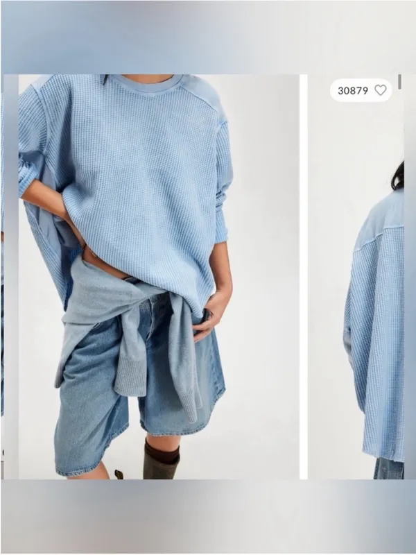 NWT Free People FP One Blake Thermal - cornflower blue - Small - Image 4