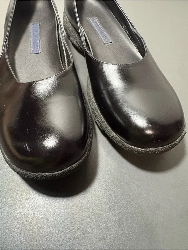 EMPORIO ARMANI Vintage 90s/00s Leather Sporty Ballet Flats - Image 5