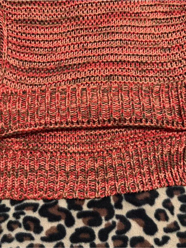 2000s vintage style whimsical bohemian orange marled knitted sweater - Image 5