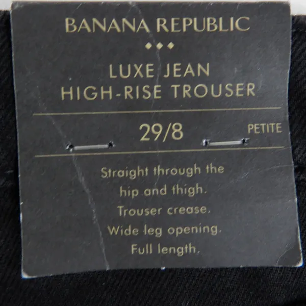 Banana Republic Luxe Jean High Rise Trouser Black Denim Pants Size 29 8 Petite - Image 7