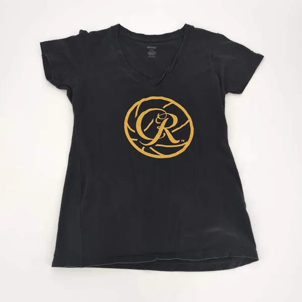 Crown Royal Logo Women's Black Graphic Two Faced V-Neck T-Shirt - Size M - GUC - Image 6