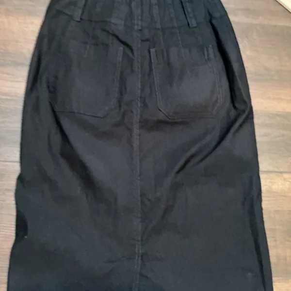Maeve Anthropologie Black Utility Maxi Skirt Pockets Slit XXS Minimalist Boho - Image 8