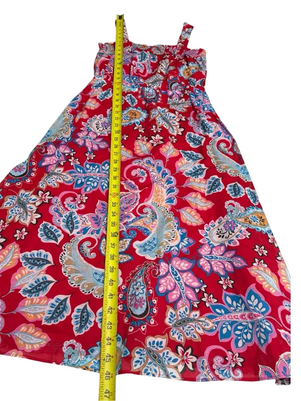 Talbots Red Paisley Summer Midi Sundress size 4 - Image 9
