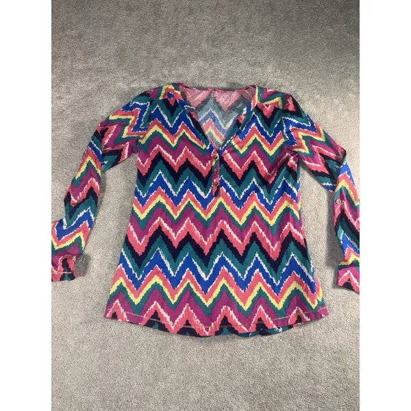 LILLY PULITZER Janelle Colorful Chevron Print‎ small pima cotton NWOT - Image 6