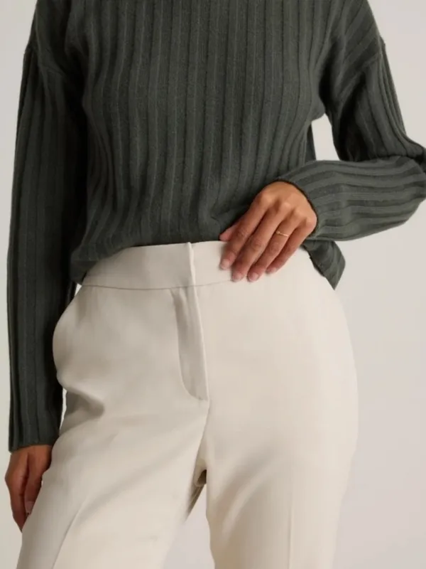 Quince Stretch Crepe Ankle Pants in Sand - Image 3