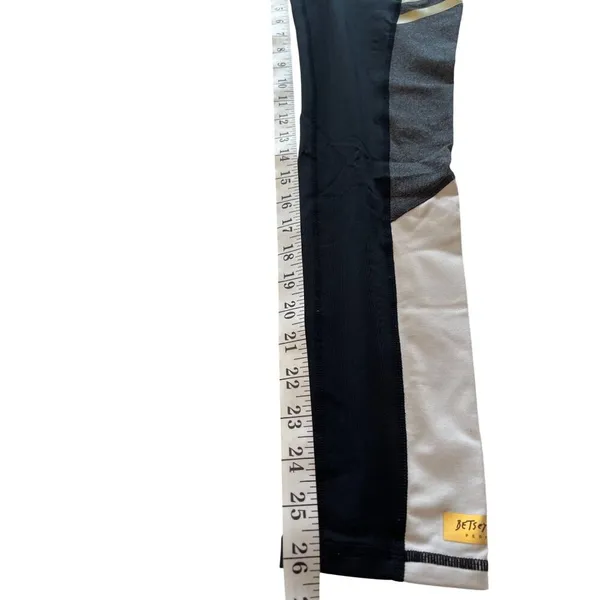 Betsey Johnson Performance Womens Leggings M Black/Gray/Gold Polyester Spandex - Image 3