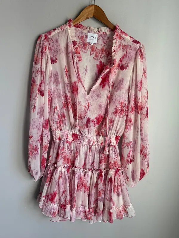 MISA Los Angeles Lorena Dress in Abstract Rose Flora Medium - Image 3