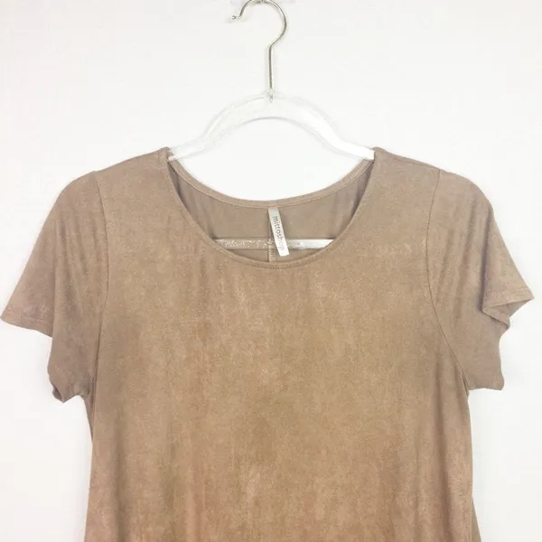 • MITTOSHOP • Brown Faux Suede Dress w/Pockets - Image 2