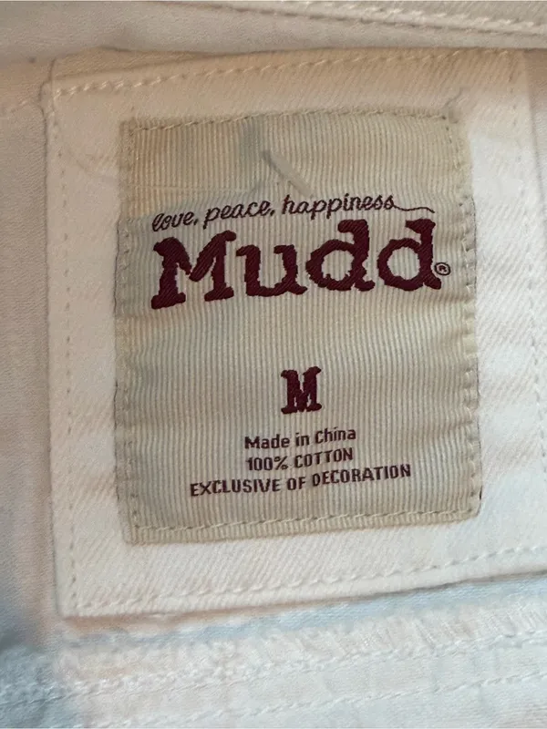 Mudd White Denim Crochet Lace Back Button Vest Size Medium 100% Cotton - Image 8