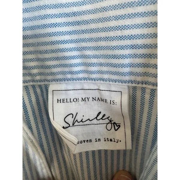 Frank & Eileen blue striped oversized Shirley button up top size medium - Image 3
