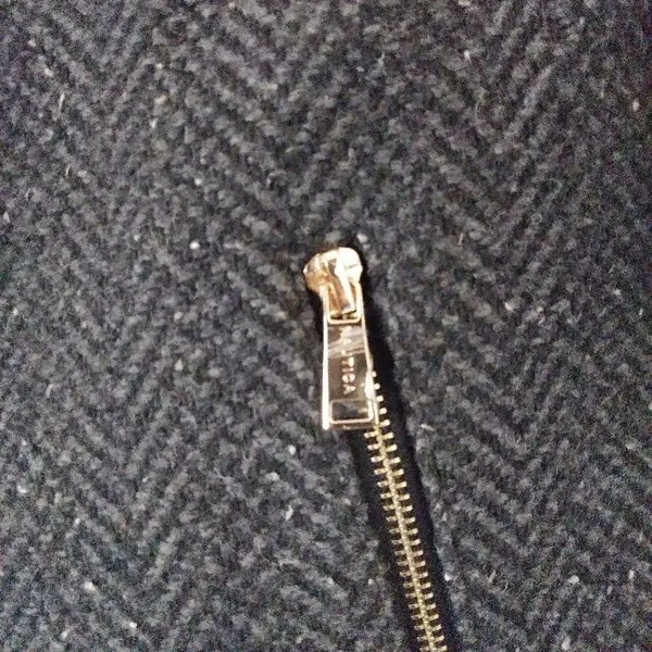 Nautica Grey Herringbone Wool Blend Zip Up Winter Coat - Image 5