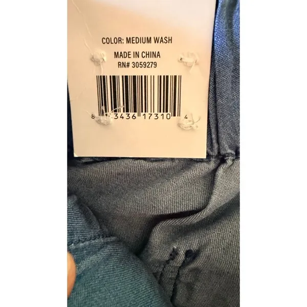 TXS by Thread & Supply Wide Leg Crop Pants Medium Wash Lyocell Size L NWT - Image 6