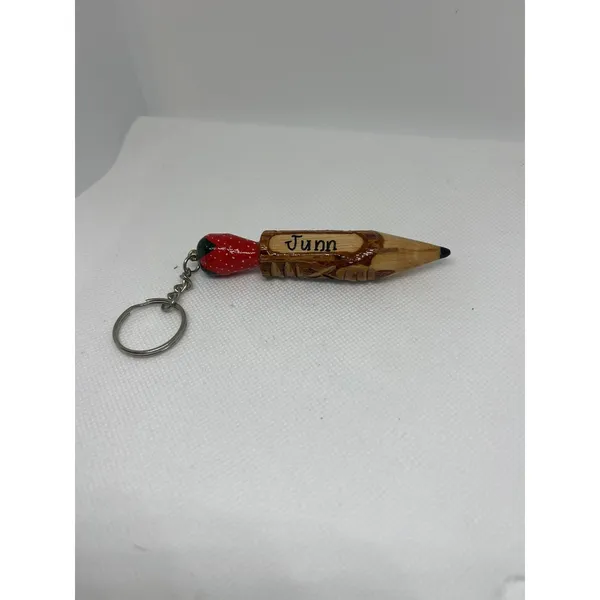Vintage Strawberry Pencil Key Chain‎ Keyring. TT - Image 2