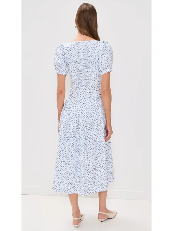 NWT Reformation Coucou in Hanna Floral Linen Puff Sleeve Midi Dress 12 $278 - Image 6