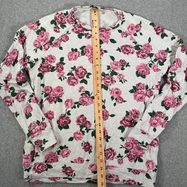 Show Me Your Mumu Theo Sweatshirt Women's Small Pink Roses Crew Neck Long Sleeve - Image 5