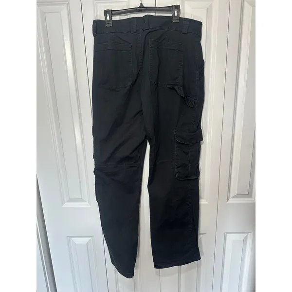 Abercrombie & Fitch Relaxed Cargo Pants Women 14 Long Black Utility Straight Leg - Image 4
