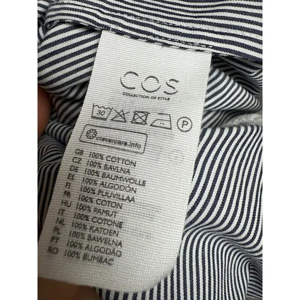 COS Blue White Cotton Striped Mini Dress Sz. 4 - Image 4