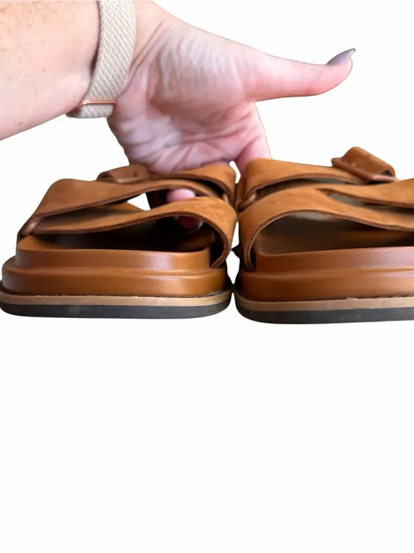 Chaco - Townes Slide Cashew Brown Nubuck Leather Sandals Sz 7 - Image 4