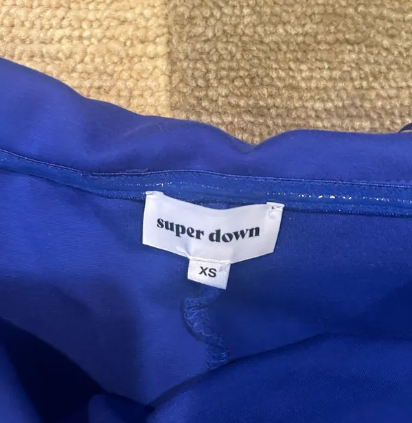 Like-New Super Down Hana One Shoulder Dress Bodycon Royal Blue Revolve Size XS - Image 3