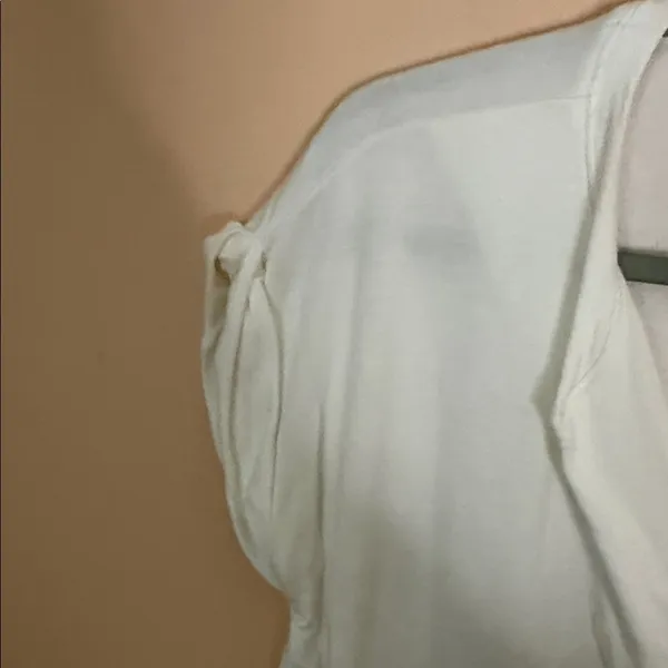 LOFT White V-Neck Cap Sleeve Blouse - Image 3