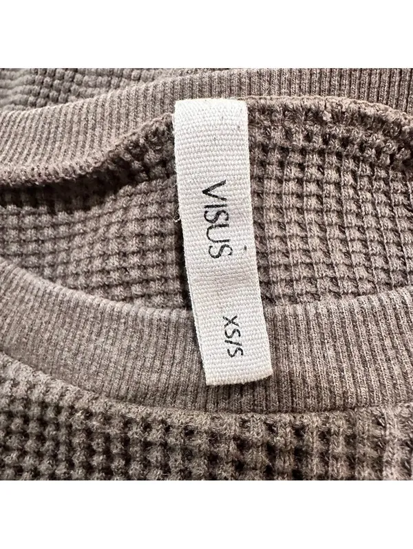 VISUS Brown Waffle Knit Pullover Sweatshirt Top – Size XS/S – Ethically Made - Image 10