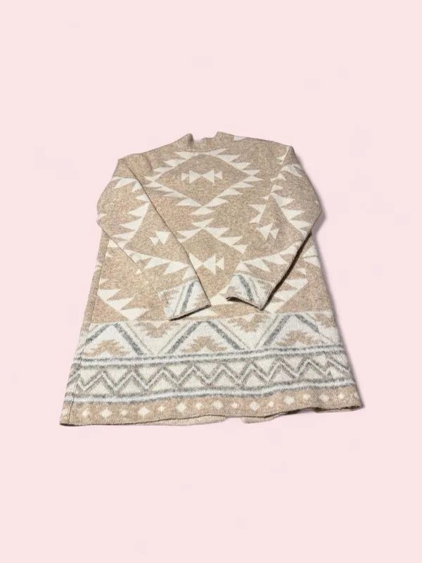 FRYE Beige and Cream Aztec Open-Front Cardigan - Image 2