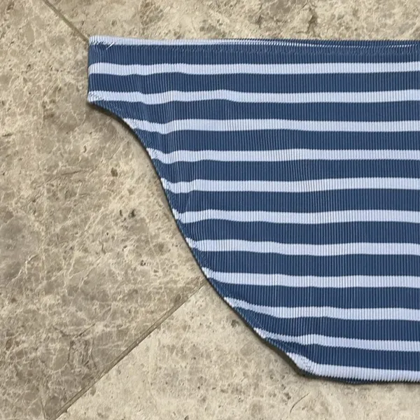 Aerie Women's Ribbed Blue Striped XXL Swim Bottoms NWOT - Image 8