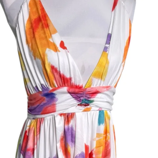 LORAGAL Floral Deep V Neck Floral Ruched Cinch Waist Maxi Dresses-Large NWT - Image 11