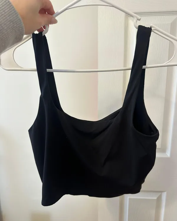 Garage Black Cropped Fitted Tank - Image 2