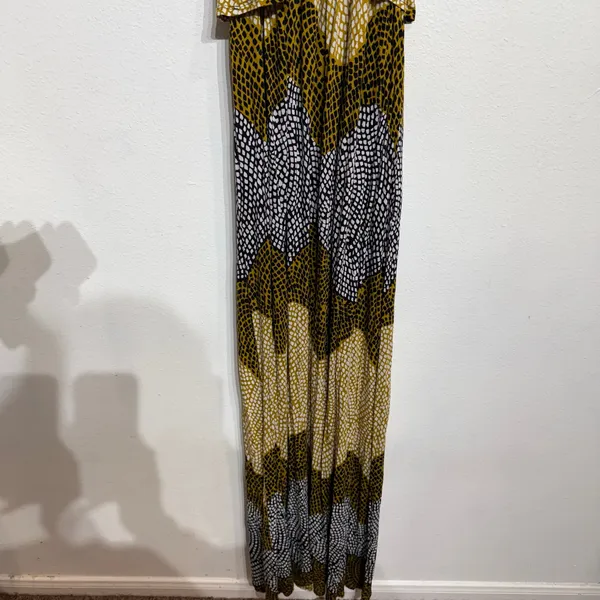 H&M Brown Animal Print Tiered Maxi Dress Sz M - Image 4