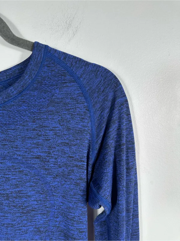 Lululemon Swiftly Tech‎ Long Sleeve Crew Heathered Sapphire Blue Size 8 - Image 7