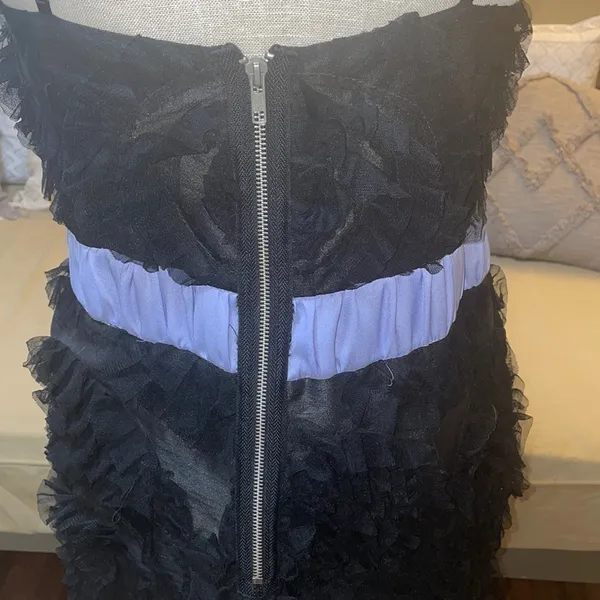 Miss Me Couture Cocktail Little Black Dress Purple Trim - Image 7