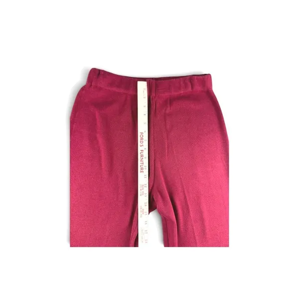 Storybook Knits Burgundy Wide Leg Knit Pants Womens Medium Elastic Waist Relax - Image 5