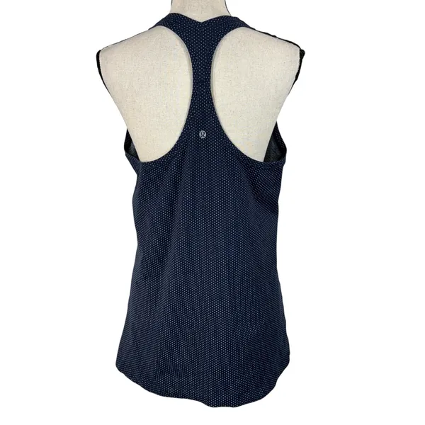 Lululemon SZ 10 ? Cool Racerback II Tank Top Pacific Pointe Jacquard Onyx Blue - Image 4