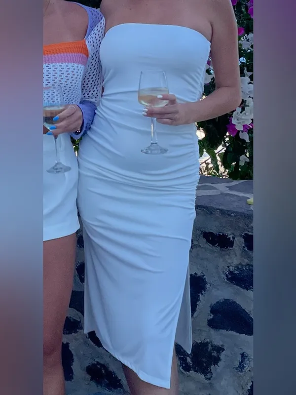Bershka Strapless Midi Dress - Image 3
