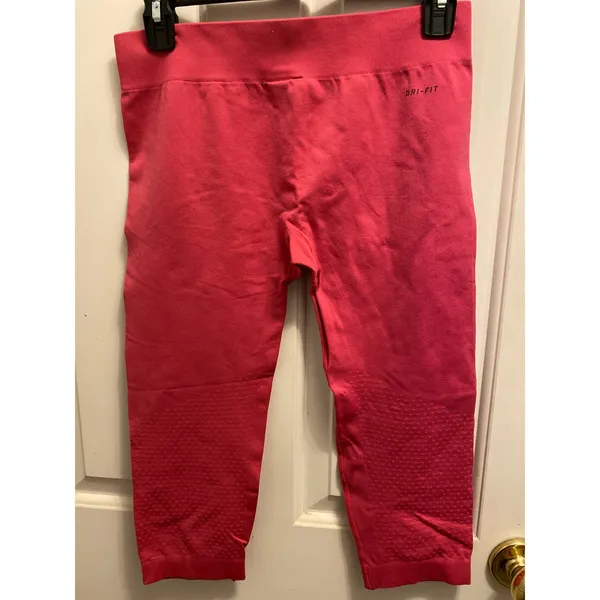 Nike Pro Dri Fit Women's Size Large Pink Compression Pants Capri - Image 4