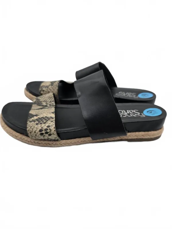 Franco Sarto Womens Sandals Slip On Black Gray Size 6.5 Preppy Minimalist office - Image 3