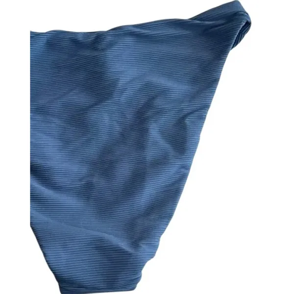 NWT J. Crew 80s Ribbed High Rise High Leg Cheeky Bikini Swim Bottom XS Blue - Image 6