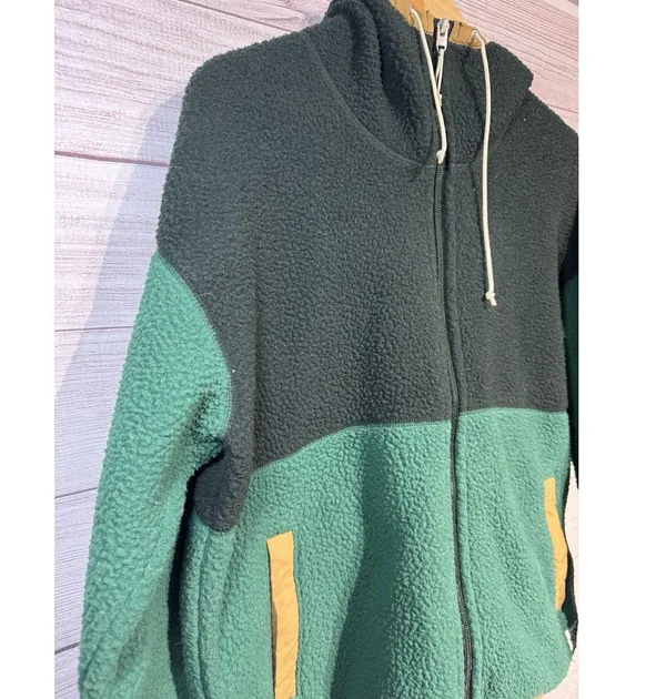 The North Face Full zip Hooded Color Block Sherpa Jacket SZ M Women Brown Tab - Image 5