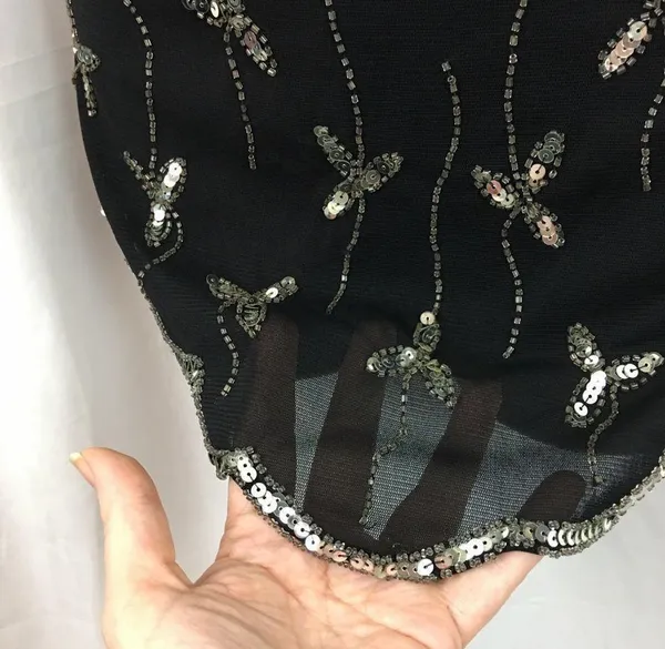 Body Central sequins & seed bead  black halter S - Image 5