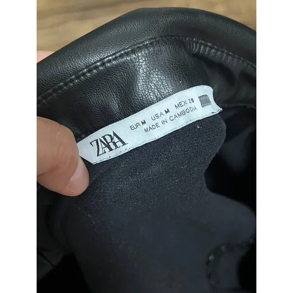Zara leather embellished shirt jacket - Image 4