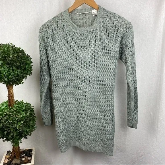 100% Silk Vintage Gray Woven Long Sleeve Sweater by Brett Harrison P S - Image 2
