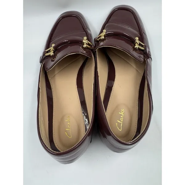 Clarks Women’s Size 9.5 Merlot Slip-On Loafer Leather Burgundy/Red - Image 6