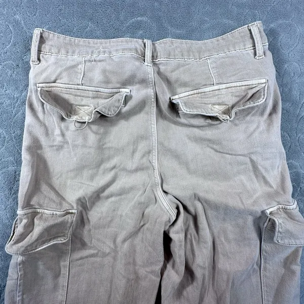 American Eagle Mid Rise Baggy Wide Leg Cargo Pants Utility Tan Womens 12 Skater - Image 9