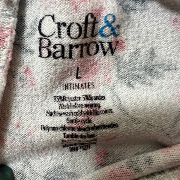 Croft & Barrow Womens‎ Pajama Set Long Sleeve Top Pants Floral Print Size L - Image 3