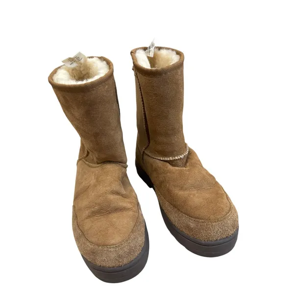 Ugg Womens Brown Leather Wool Ankle Boots Size 6W SKU8191 - Image 5